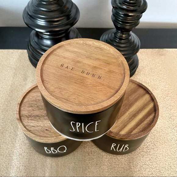 🆕Rae Dunn SPICE, BBQ, RUB Stackable Ceramic Jars - Picture 6 of 6